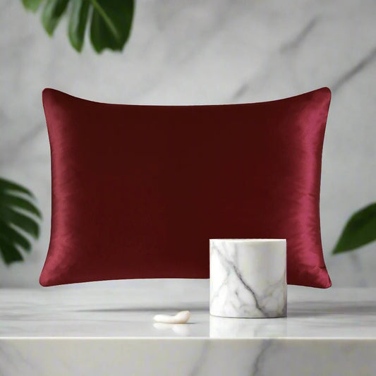 Sleepmazing Bordeaux 100% Natural Mulberry Silk Pillowcase 22moms - OEKO - TEX Certified - SleepMazing