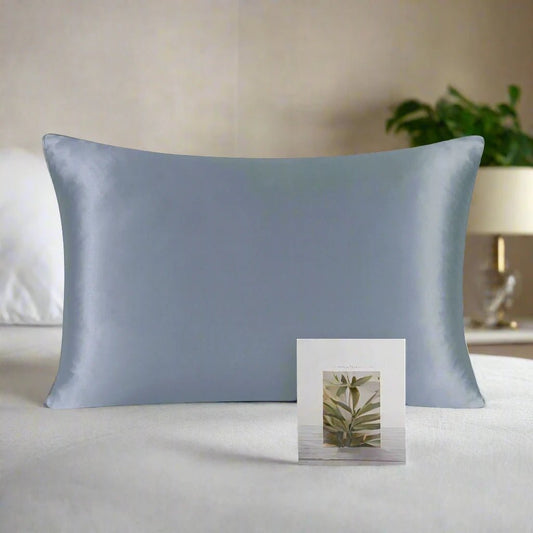 Sleepmazing grey blue 100% Natural Mulberry Silk Pillowcase 22moms - OEKO - TEX Certified - SleepMazing